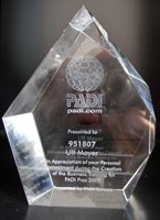 Business Award for PADI CD Ulf Mayer 